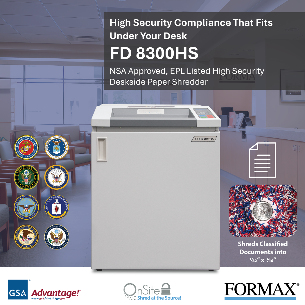 Formax FD 8300HS High Security Deskside Shredder
