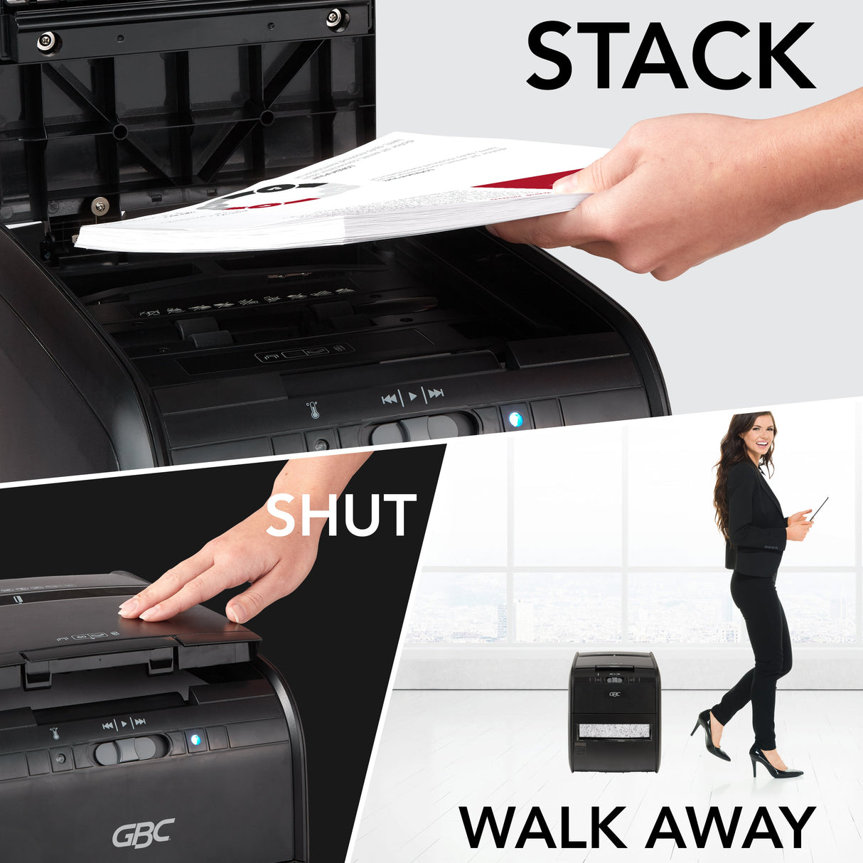 Image of GBC Stack and Shred 80X Autofeed Shredder