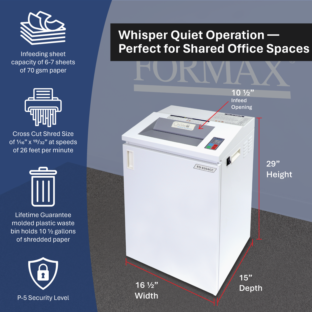 Formax FD 8304CC Cross-Cut Deskside Shredder